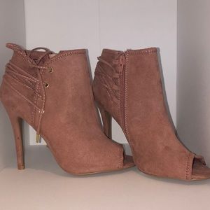 Blush Pink Tie Up Heels